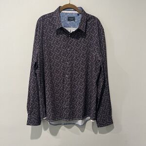 7‎ Diamonds Rio Grande 4 Way Stretch Shirt Men's XL Floral Print Button Up AOP